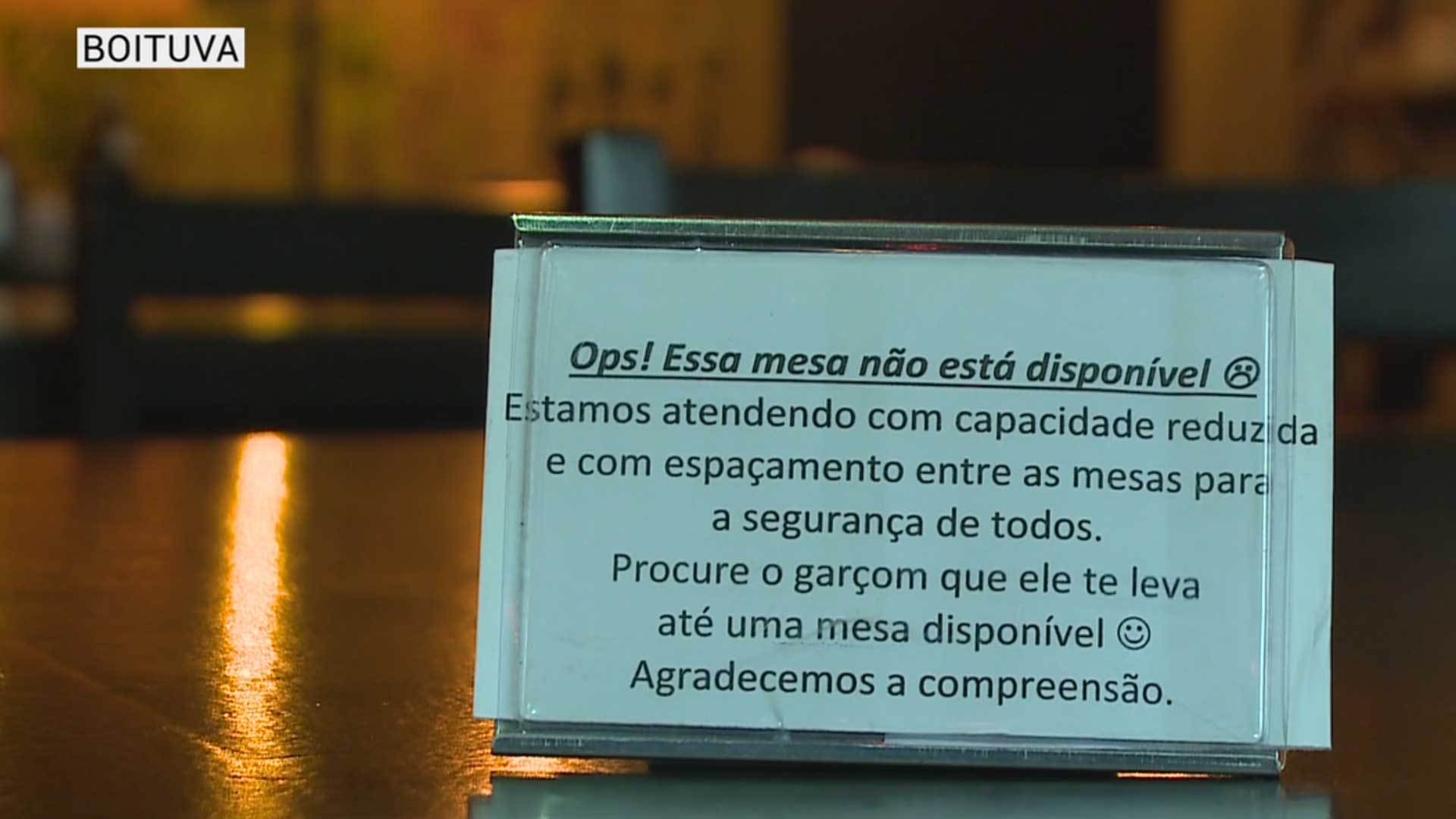 placa de mesa isolamento social