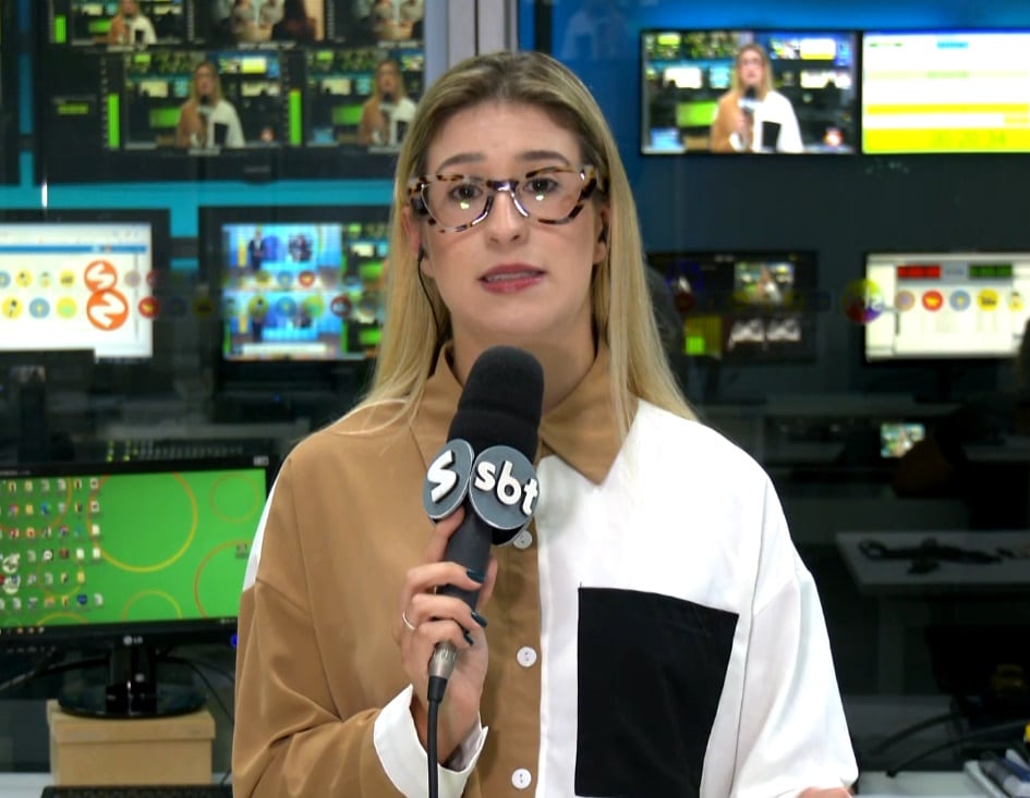 Rep&oacute;rter Nicole Bonentti falando sobre a Opera&ccedil;&atilde;o Chuvas de Itupeva