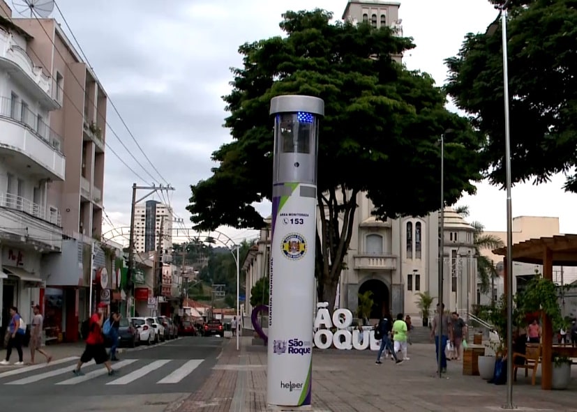 Imagem de t&oacute;tem de seguran&ccedil;a instalado em S&atilde;o Roque.