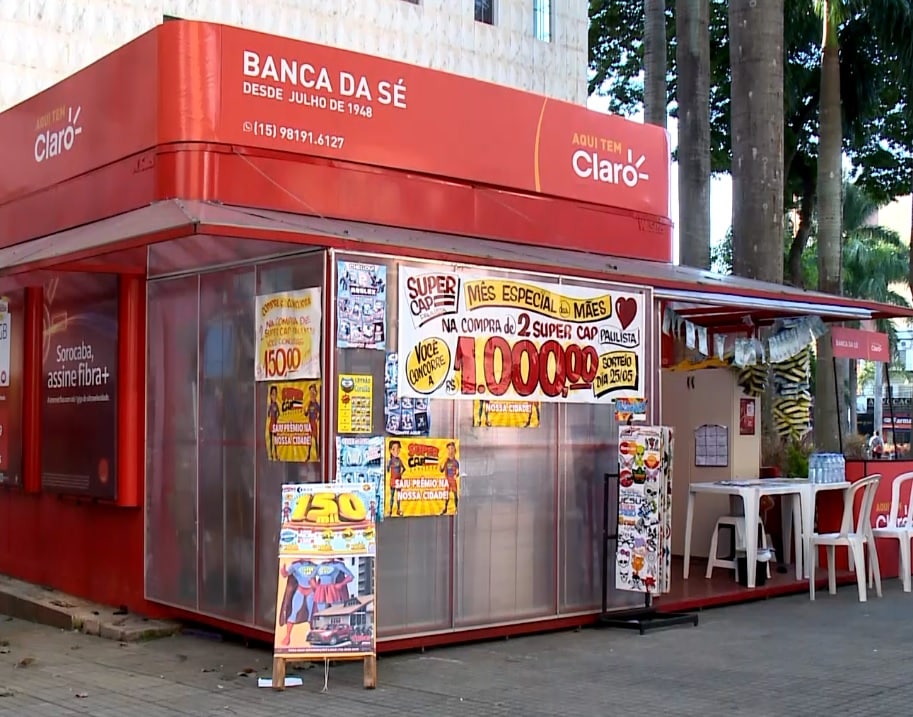 Imagem de uma das bancas de jornais citadas na mat&eacute;ria.