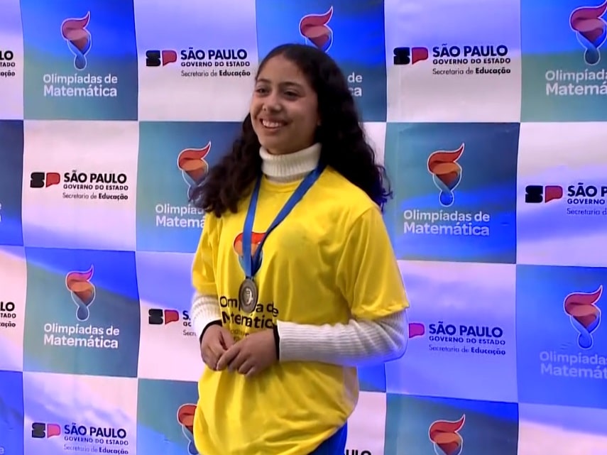 Aluna de Sorocaba que foi premiada nas Olimp&iacute;adas de Matem&aacute;tica.