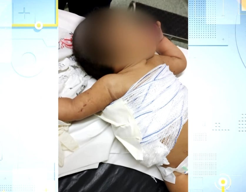 Beb&ecirc; de Salto sendo atendido por m&eacute;dicos.