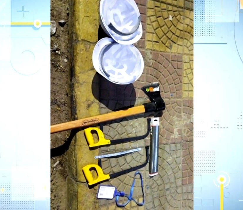 Equipamentos utilizados no furto de fia&ccedil;&atilde;o.