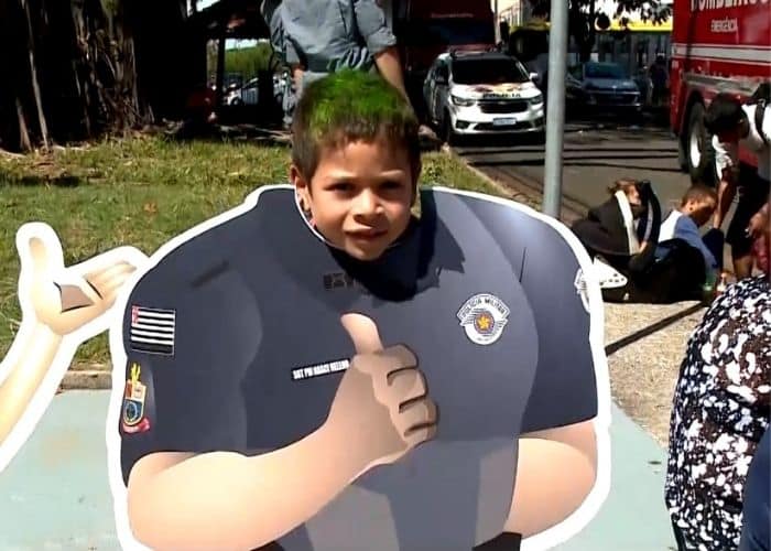 Crian&ccedil;a em festa realizada pela Pol&iacute;cia Militar.