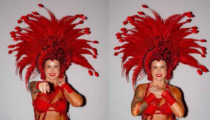 Isis Camargo em desfile.