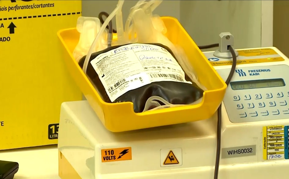 Bolsa de sangue.