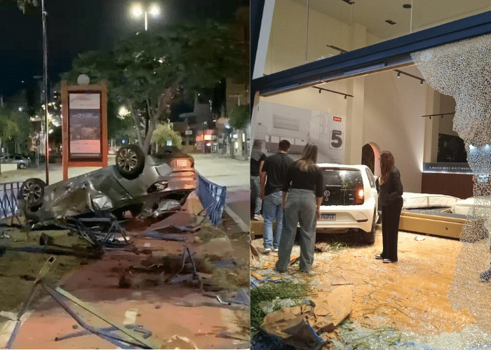 Imagem de um acidente entre dois carros