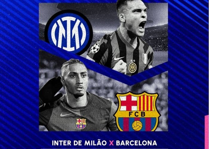 Capa do jogo entre Inter de Mil&atilde;o e Barcelona.