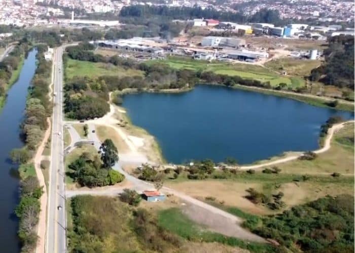 Vis&atilde;o a&eacute;rea da Prainha de Sorocaba.