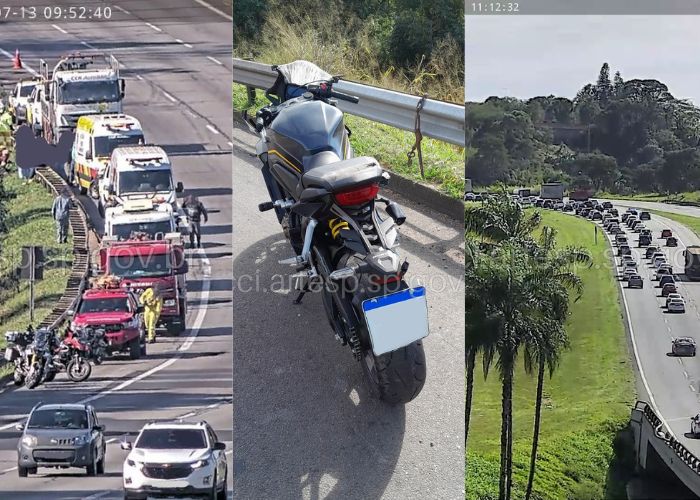 Imagem de um acidente em Rodovia de Jundia&iacute; que deixou um motociclista morto
