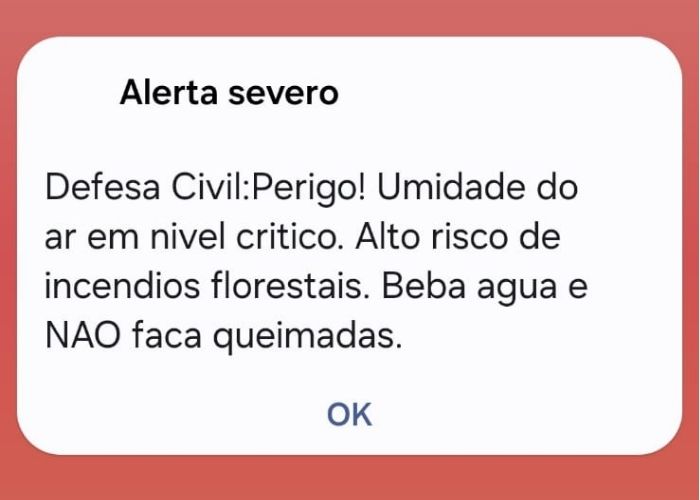 Defesa Civil emite alerta de baixa umidade do ar para cidades da regi&atilde;o de Sorocaba