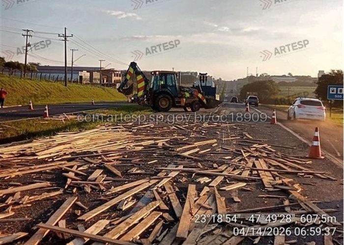 Imagem da carga sobre a pista
