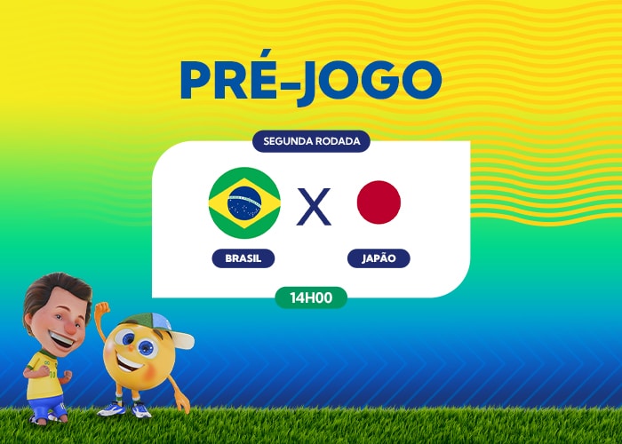 Imagem de capa do jogo entre Brasil e Jap&atilde;o.