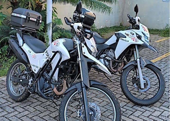 Imagem de motos da Pol&iacute;cia Militar