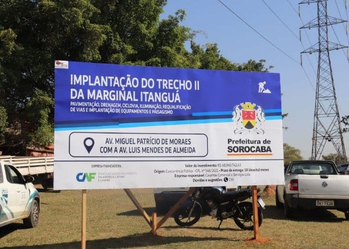 Justiça Federal concede liminar e suspende obras da Marginal Itanguá em Sorocaba