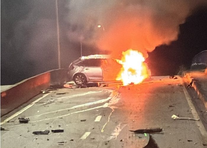 Imagem do carro ap&oacute;s o acidente