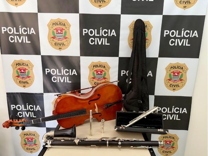 Instrumentos musicais furtados são recuperados em Araçoiaba da Serra